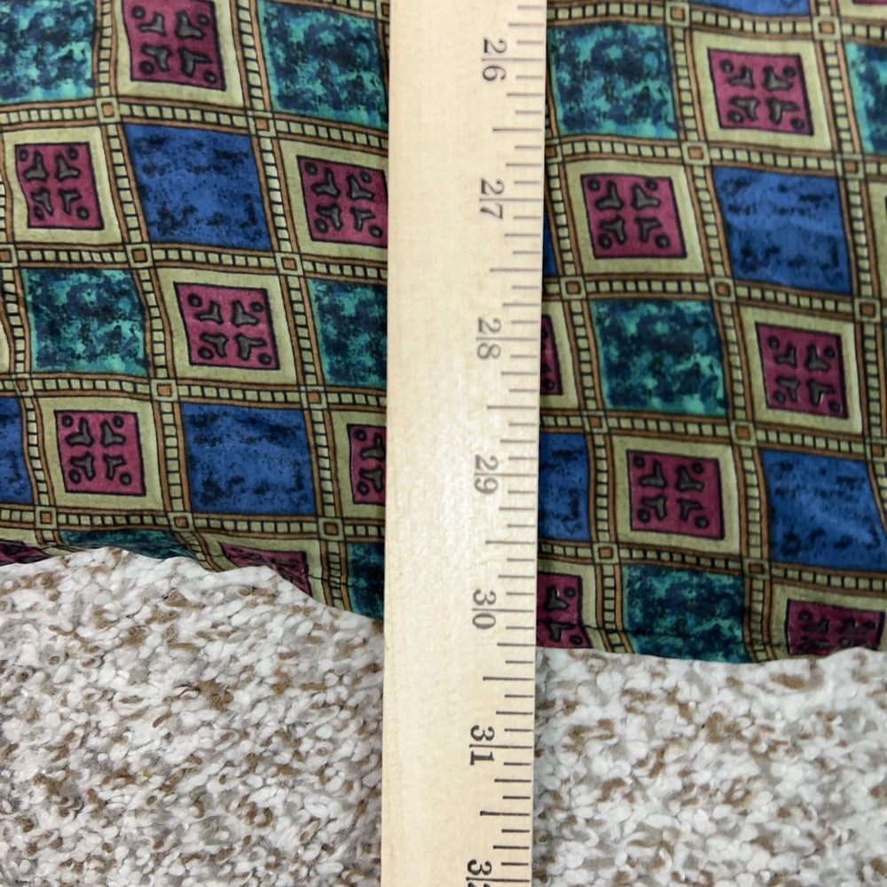 Robert Stock Mens Shirt Medium Multicolor Silk Geometric Button Pocket Top Work - Picture 9 of 9